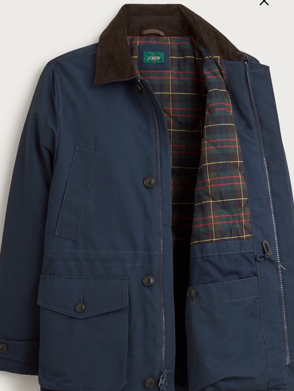 J.Crew Country jacket/coat with removable hood and PrimaLoft